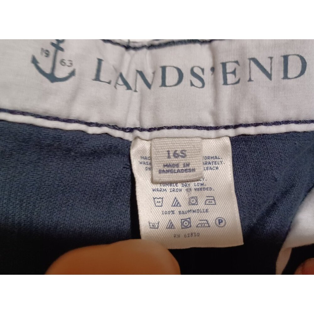Lands End Blue Adjustable Waistband Corduroy Pants Size 16S 28X 30 NWT - Picture 4 of 5